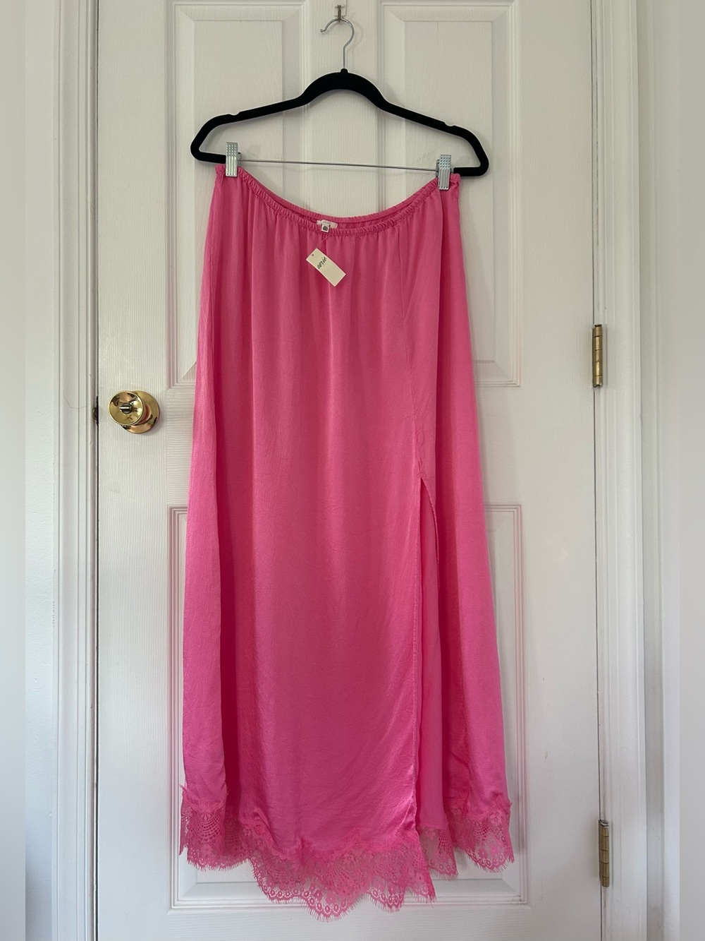 NWT Aerie Hot Pink Lace Trim Maxi Skirt XL